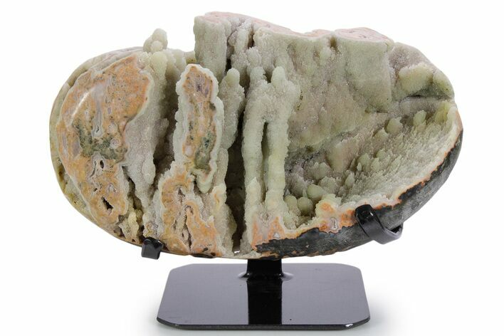 Sparkling Green Prasiolite Quartz Formation on Metal Stand #357221